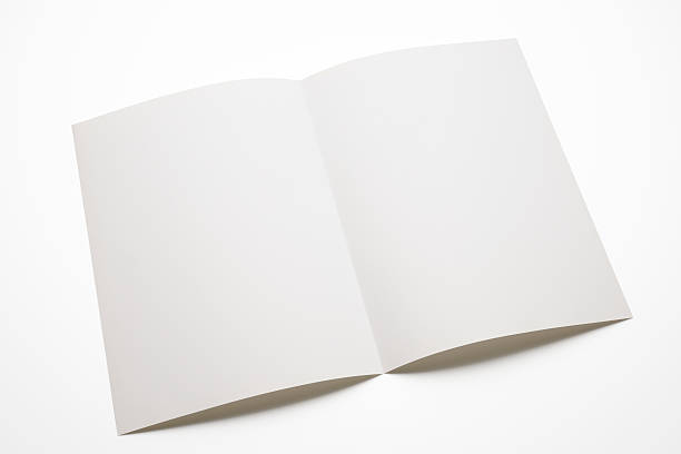 Isolated shot of blank brochure on white background
