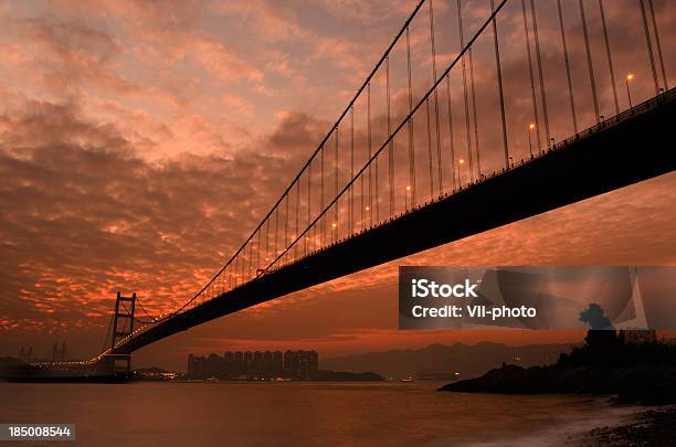 Foto de Silhueta Da Ponte Tsing Ma e mais fotos de stock de Arquitetura - Arquitetura, China, Cidade
