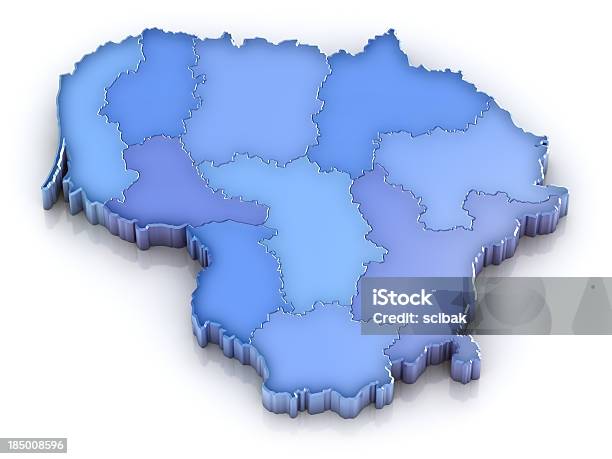 Литва Карта С Стран — стоковые фотографии и другие картинки Без людей - Без людей, Белый, Белый фон