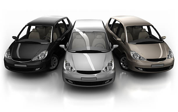 3 Combi cars in studio - isolated with clipping path
