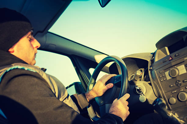 istock Young man driving his car with dashboard 185008784
