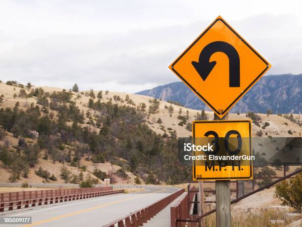 Speed Limit Sign Stock Photo - Download Image Now - Concepts, Curve, Focus On Foreground