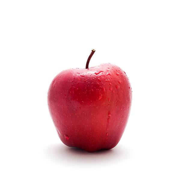 red wet apple stock photo