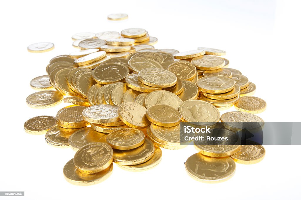 Monete oro - Foto stock royalty-free di Moneta