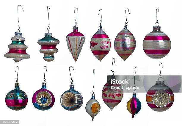 Collection Of Vintage Christmas Ornaments Stock Photo - Download Image Now  - Christmas Ornament, Retro Style, Old-fashioned - iStock