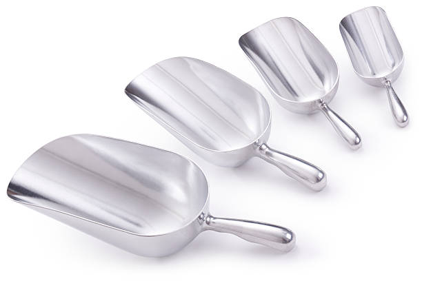Aluminum Metal Ice Scoops + Clipping Path