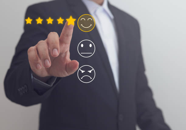 istock Service Provider Satisfaction Ratings and Evaluations,Customer service and Satisfaction concept Users rate their service experience 1850098098