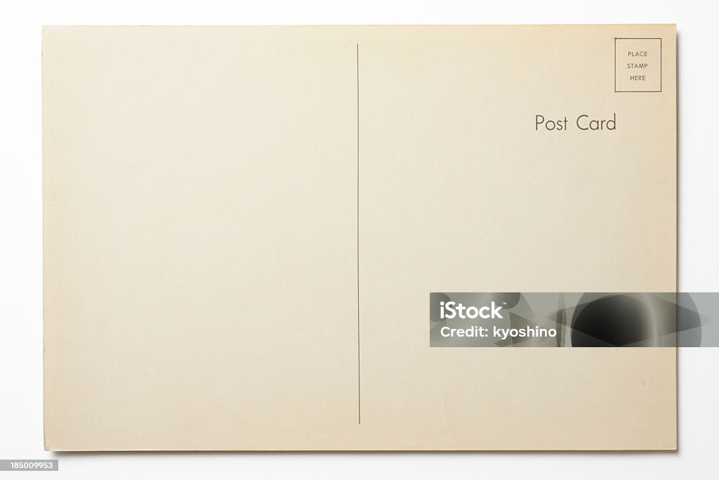 絶縁ショットのヴィンテージアンティークポストカードの背景に白色 - 葉書のロイヤリティフリーストックフォト