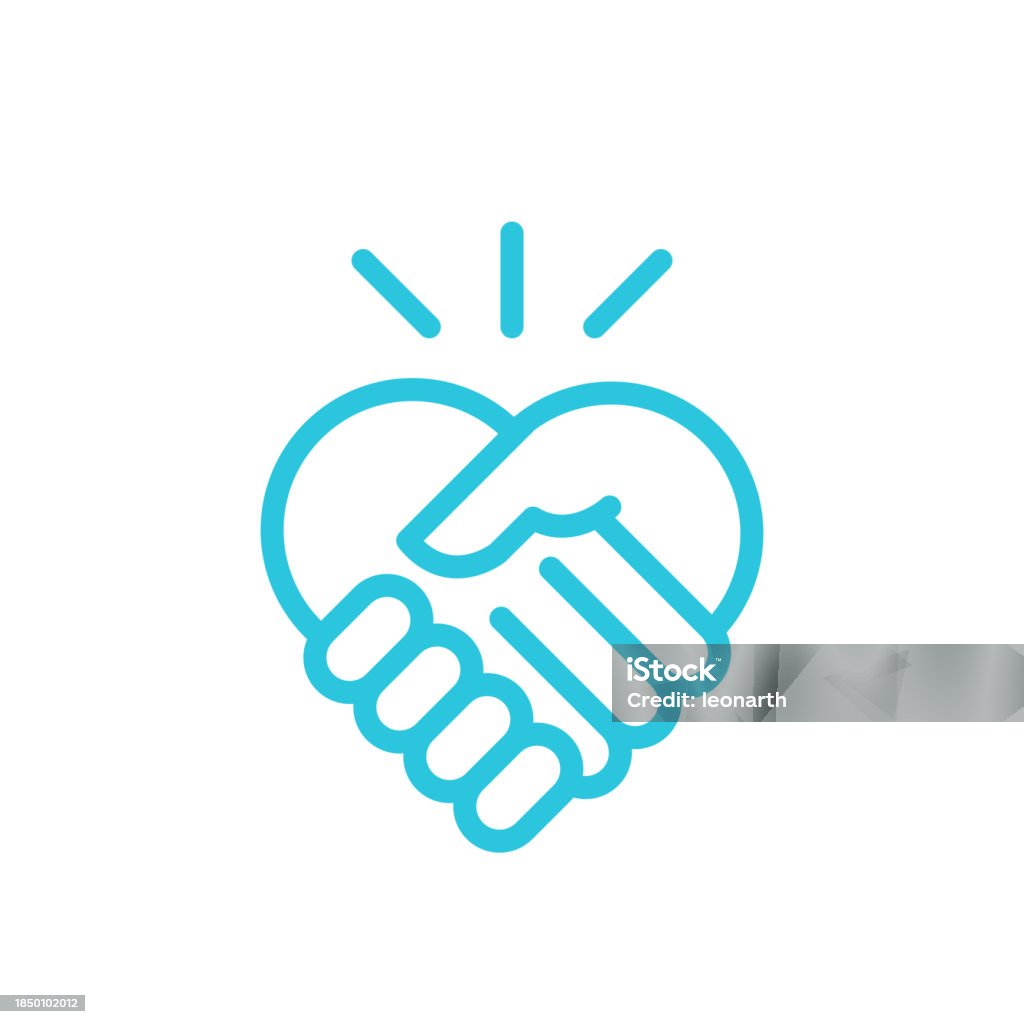 Symbol für den Handschlag. Vom blauen Symbol - Lizenzfrei Respekt Vektorgrafik Symbol für den Handschlag. Vom blauen Symbol - Lizenzfrei Respekt Vektorgrafik