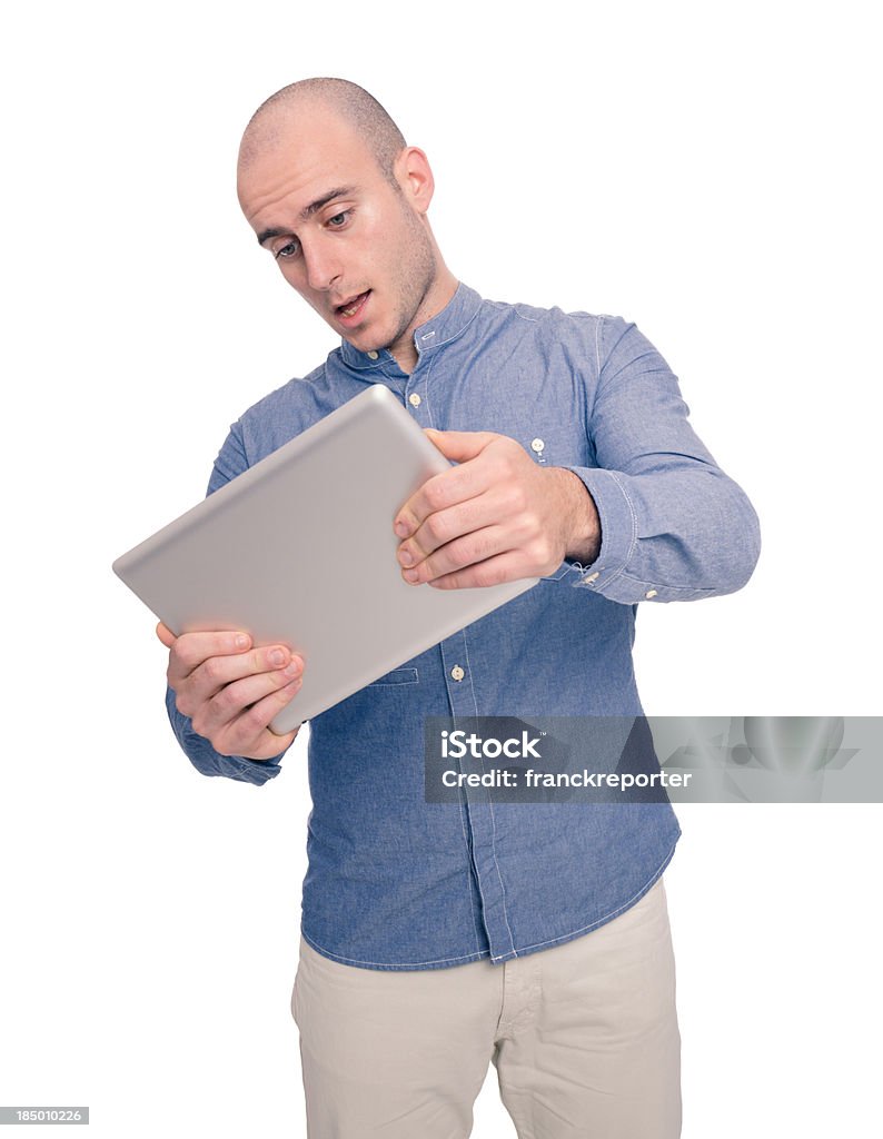 Gaming with digital tablet 20-24 Years Stock Photo