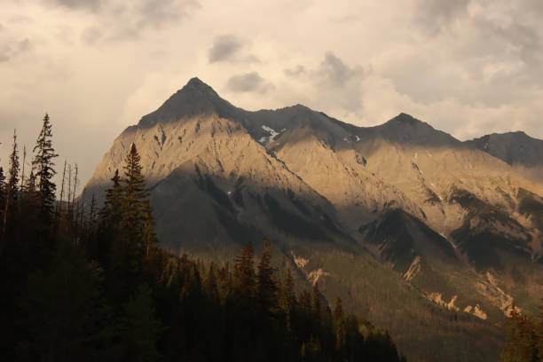 Cloud shadow and sunlight on a mountain