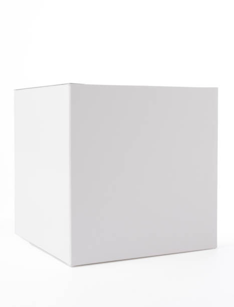 istock Isolated shot of closed blank cube box on white background 185010469