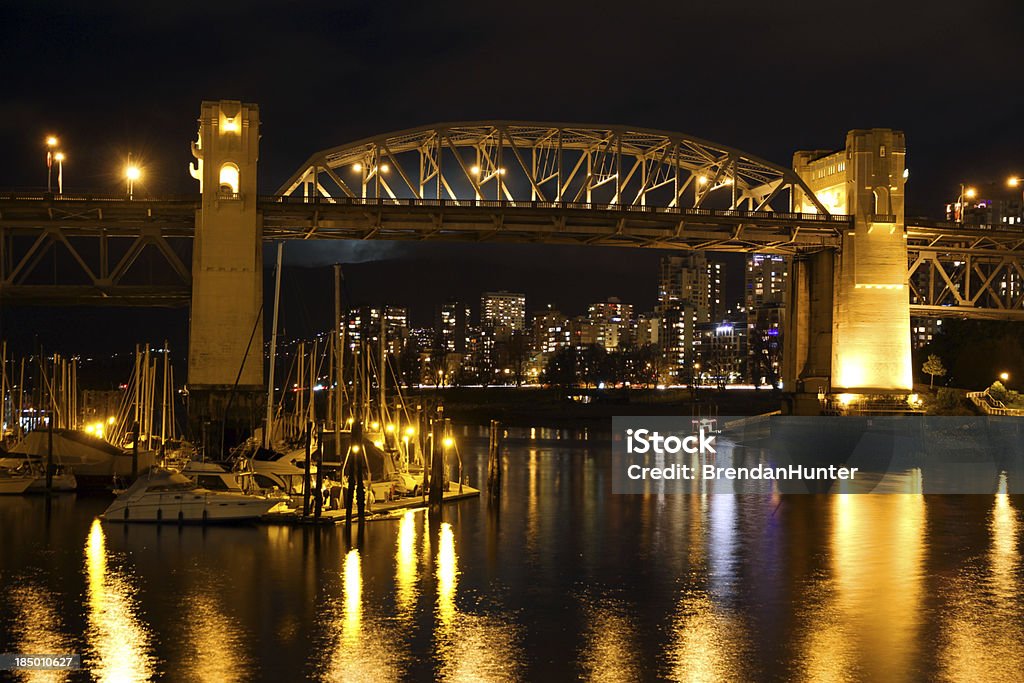 Pont Burrard Street Bridge - Photo de Nuit libre de droits