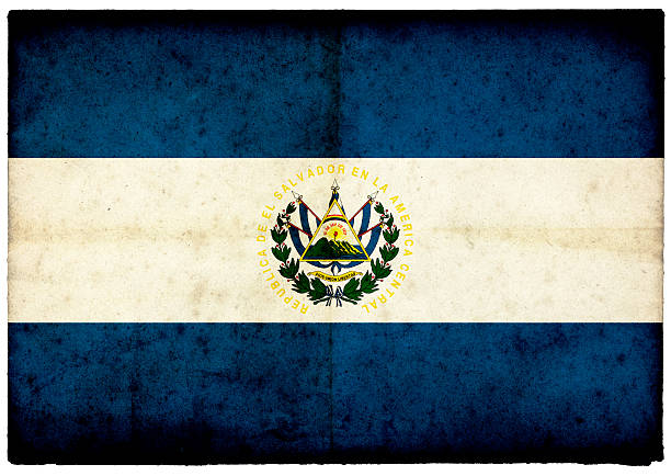 istock El Salvador Flag on rough edged old postcard 185010776