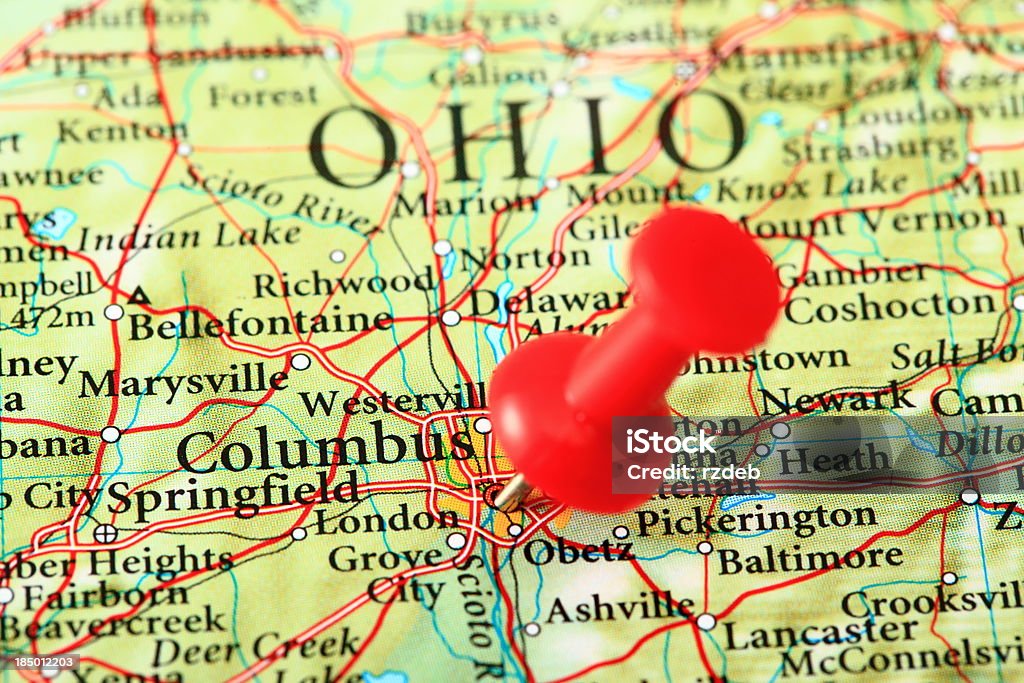 Columbus, Ohio-미국 맵 - 로열티 프리 콜럼버스-오하이오 스톡 사진