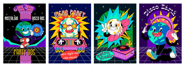 vector-set-of-retro-party-