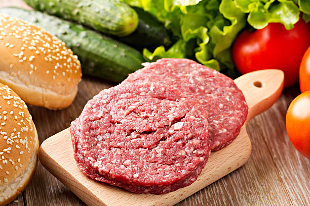 składniki dla hamburgerów - barbecue beef close up multi colored zdjęcia i obrazy z banku zdjęć