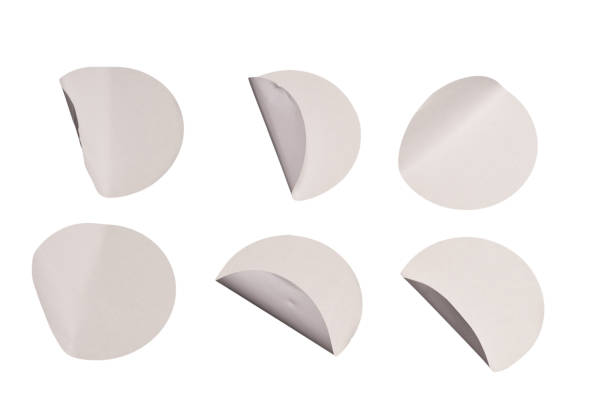 istock Round white stickers, blank tags labels isolated on a white background. 1850128996