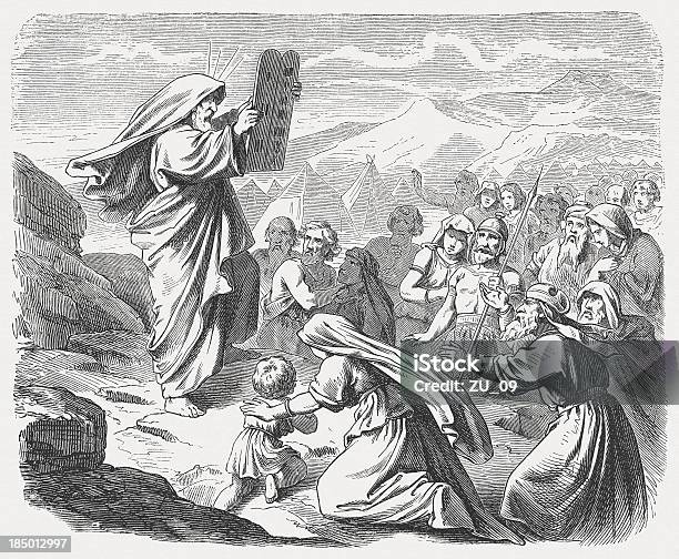 Moses Avec Les Tablettes Exodus 34 29 À 33 Vecteurs libres de droits et plus d'images vectorielles de Moïse - Personnage religieux - Moïse - Personnage religieux, Les dix commandements, Mont Sinaï