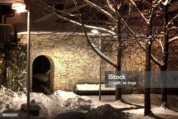 Winter Night Stock Photo - Download Image Now - Arch - Architectural Feature, Bavaria, Bench