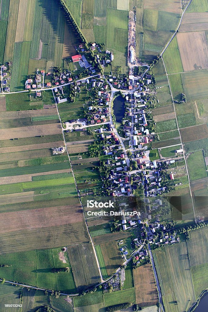 Фотографии воздуха Brzezno Szlacheckie village - Стоковые фото Архитектура роялти-фри