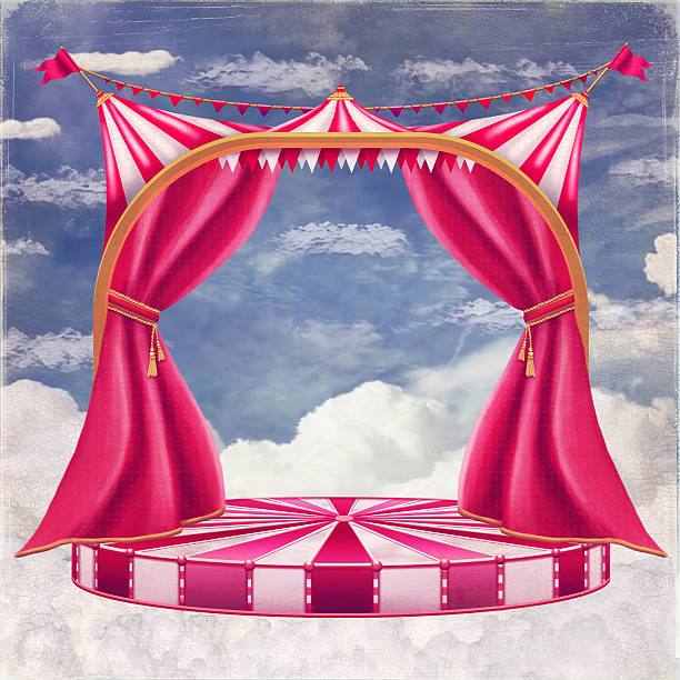 istock Fantasy theatrical circus stage in the clouds of the sky 185013873