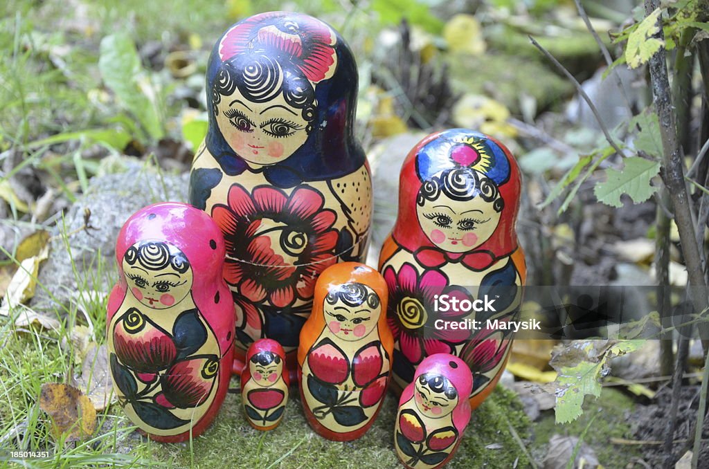 Babushka Dolls Babushka - In Russia Ward family - figures of wooden dolls - matryoshka. Art And Craft Stock Photo