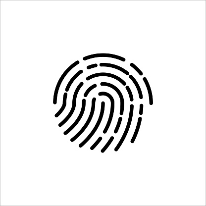 Finger print isolated on white background, Privacy security cyber technology concept, vector illustration