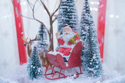 Santa on his sleigh as Christmas is coming.