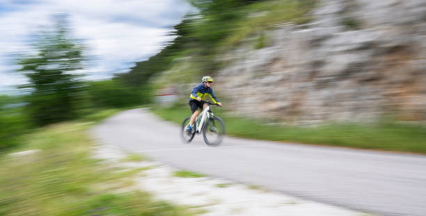 istock Man On Electric Moutain Bike 1850159541