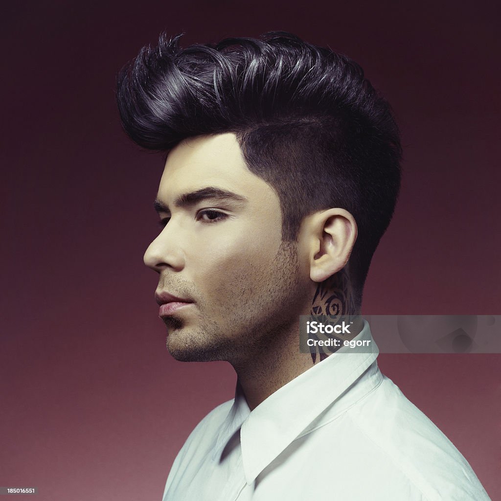 Man with stylish haircut Portrait of handsome man with stylish haircut Fashion Stock Photo