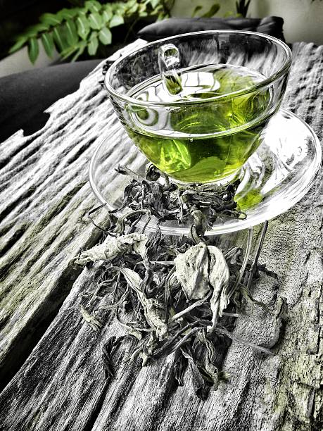 Cup with green tea