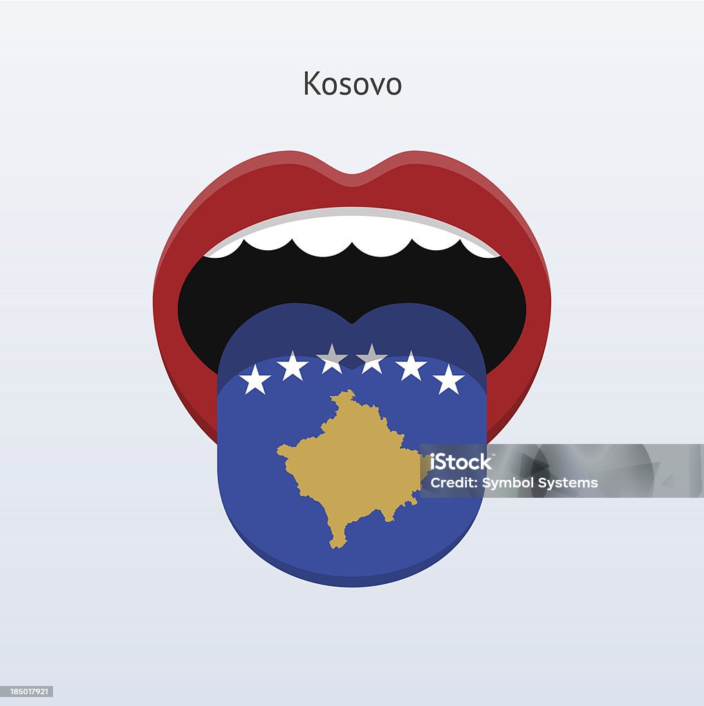 Kosovo language. Abstract human tongue. Kosovo language. Abstract human tongue. Vector illustration. Abstract stock vector