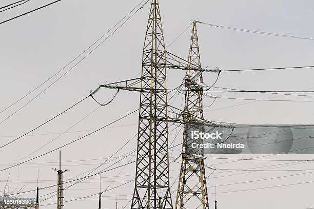 Electricity Pylon Stock Photo - Download Image Now - Abstract, Backgrounds, Blue