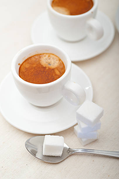 istock Italian espresso coffee and sugar cubes 185018872