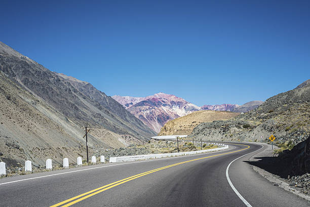 National Road 7 passing by the Department of Lujan de Cuyo in Mendoza, Argentina