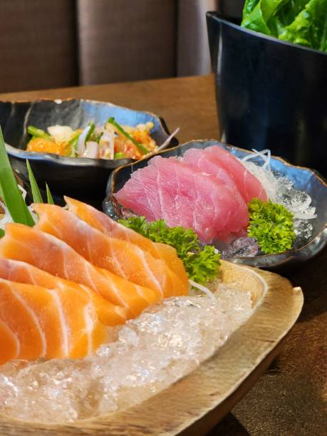istock Salmon Sashimi and Tuna Sashimi 1850204025