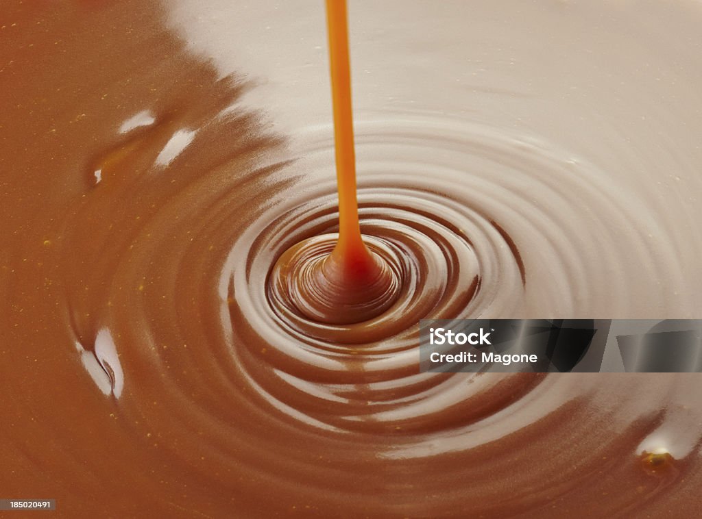 sweet caramel sauce pouring sweet caramel sauce on caramel background Caramel Stock Photo