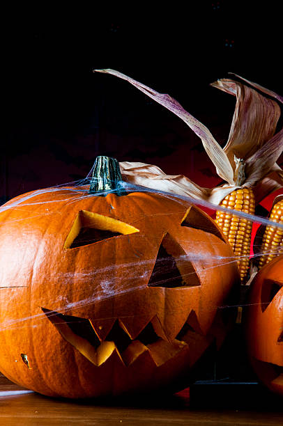 istock Halloween pumpkin in atmospheric light 185020722