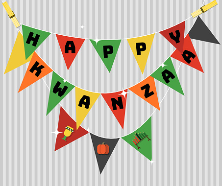 Illustration Kwanzaa Day Pennants.