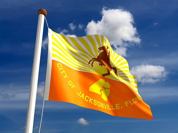 Jacksonville City Flag Jacksonville flag (isolated with clipping path) jacksonville symbol stock pictures, royalty-free photos & images