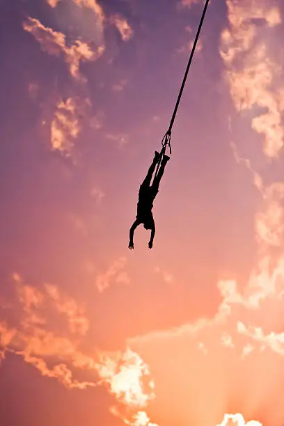 Sunset bungee jumping