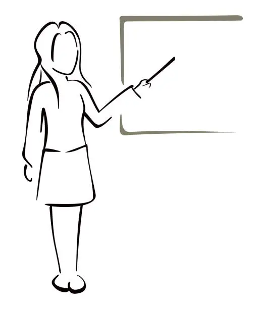 Vector illustration of Teaching in class