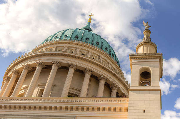 istock Dome of Potsdam in Germany with clouds discreet HDR shot 185023963