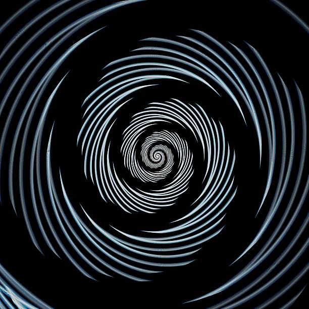 istock Abstract digital fractal spiral art on the black background 185024219