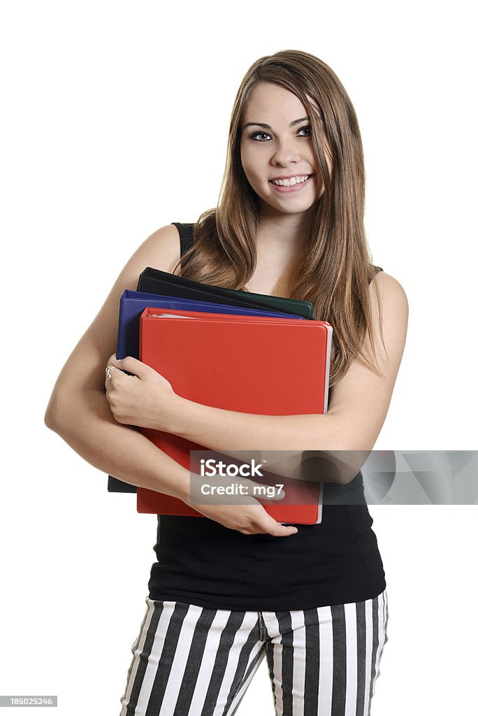 teen ragazza con i libri di scuola - Foto stock royalty-free di Abbigliamento casual