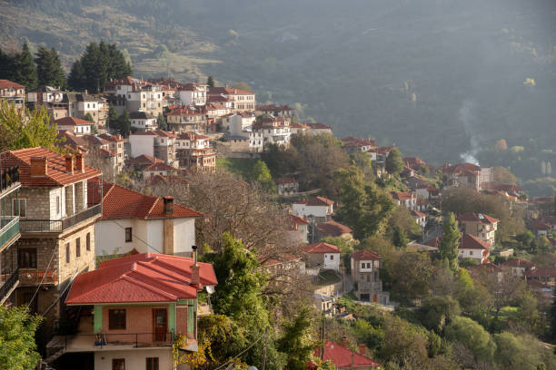 Metsovo village in Epirus. Mountains of Pindus in northern Greece Metsovo village in Epirus. Mountains of Pindus in northern Greece. zagori stock pictures, royalty-free photos & images
