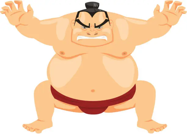 Vector illustration of Sumo Wrestler Japanese Martial Art