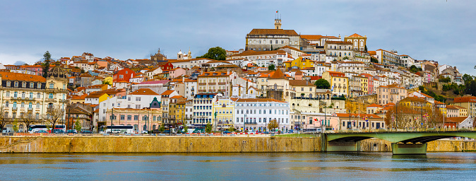 View of city of Coimbra from left side of Mondego river.