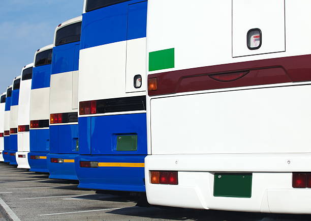 istock Tourist buses on a parking 185027923